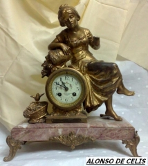 Siglo xix-xx  a ferrand- tours - reloj sobremesa frances