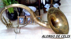 Trombon antiguo en laton dorado s xix