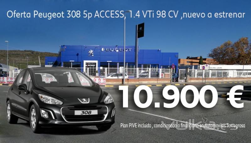 oferta especial Peugeot 308 5p ACCESS,Gris Hurricane, 1.4 VTi 98 CV ,nuevo a estrenar en 10.900EUR