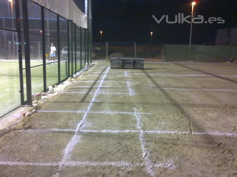 replanteo cimentaciones pista de padel