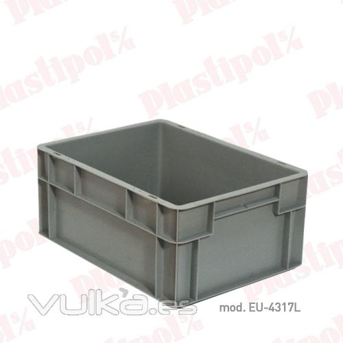 Caja de plástico apilable Norma Europa 400x300 (ref. EU-4317L)