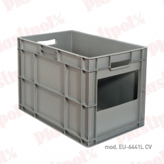 Caja de plastico apilable norma europa 600x400 (ref eu-6441l cv)