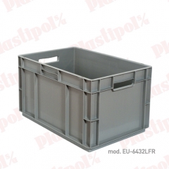 Caja de plstico apilable norma europa 600x400, fondo reforzado (ref. eu-6432lfr)