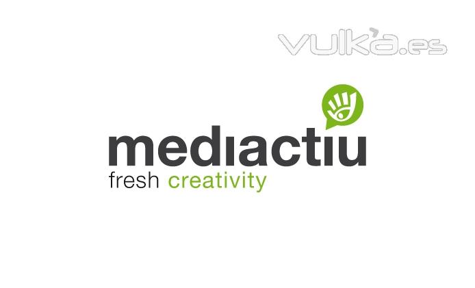 Logotip de lestudi de disseny grfic sobre color corporatiu Brand graphic studio in white color