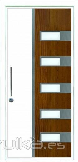 Puertas de seguridad modernas, clásicas e imitación madera con textura.
