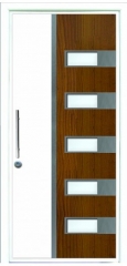 Puertas de seguridad modernas, clsicas e imitacin madera con textura.