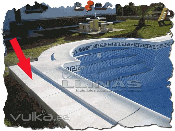 Lozas planas de marmolina para piscinas, patios, exteriores de jardin, etc