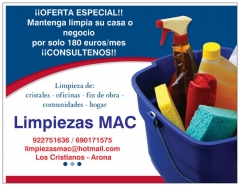 Foto 21 limpieza de instalaciones en Santa Cruz de Tenerife - Limpiezas mac