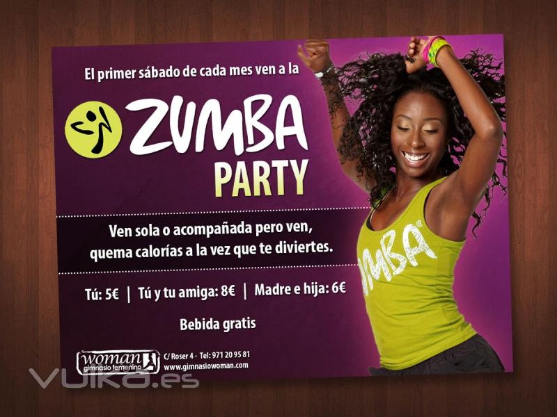 Cartel para la Zumba Party del Gimnasio femenino woman