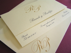 Ref. 5496 - Tarjeta de Boda Clásica. Muy buena combinación de Cartulina e Impresión.
