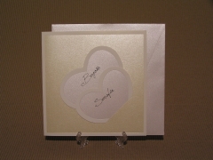 Ref 5469 - tarjeta de boda utilizando en ella cartulinas metalizadas