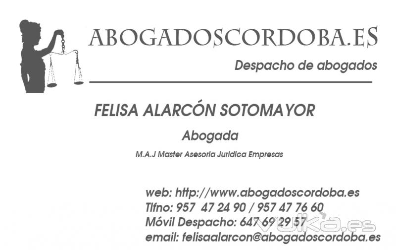 ABOGADA ALARCN SOTOMAYOR FELISA, ABOGADOS CORDOBA