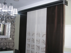 Panele japones. dos dibujos + dos paneles lisos de cortinas en los extremos. perfil 4 v 4p + galeria