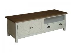 Mueble bajo en madera de abedul envejecido