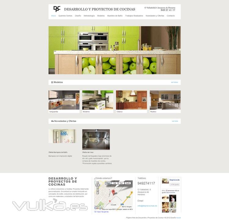 Diseño de la nueva Página Web de Desarrollo y Proyectos de Cocinas www.deprococinas.es