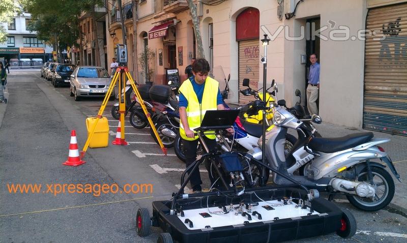 Georadar 3D. GPR. Georradar. Bsqueda refugio anti-aereo de la guerra civil en Barcelona.