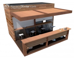 Infografia de chiringuito de madera desmontable navarroliviercom