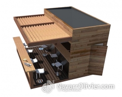 Kiosco de madera con terraza y pergola by navarrolivier.com