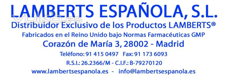 Lamberts Espaola S.L. Distribuidor Exclusivo de Lamberts UK