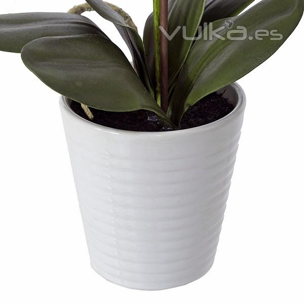 Planta flores orquideas artificiales blancas latex 45 en La Llimona home (2)