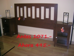 Cabezal y dos mesitas realizadas con madera maciza de palisandro