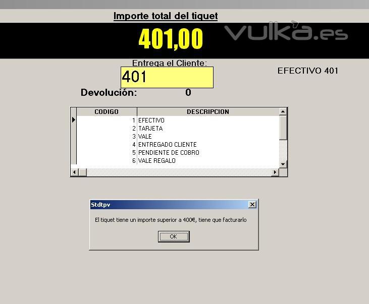Software TPV nueva normativa 01/01/2013, facturar tiquets superior a 400EUR.