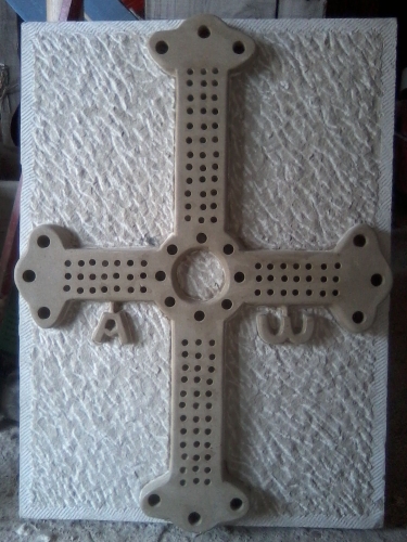 Escudo de Asturias tallado a mano en piedra natural