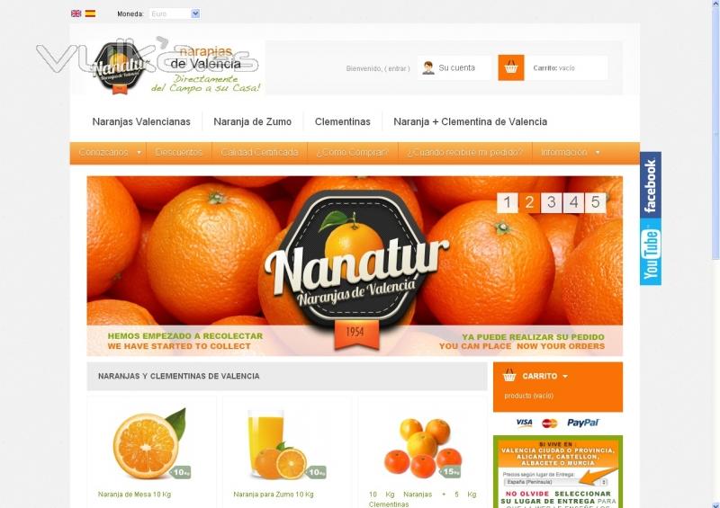 Pantalla Web Naranjas Nanatur