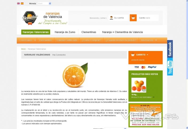 Pantalla Web Naranjas Nanatur