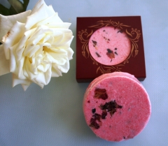 Crema efervescente para bano con semilla de uva y petalos de rosa