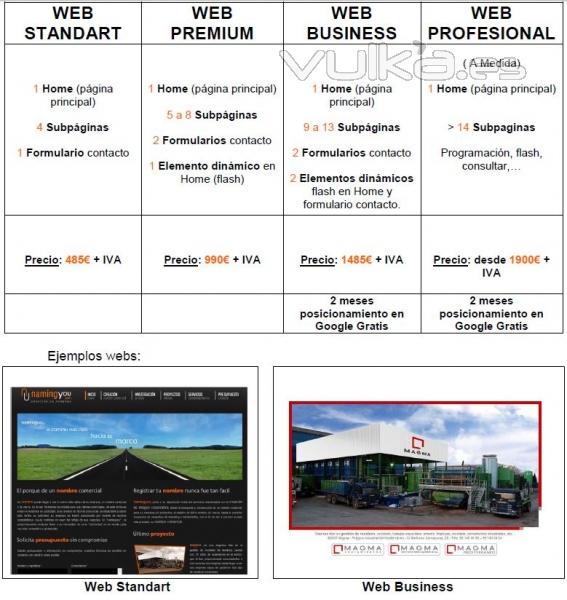 Diseo paginas web Valencia Precios 2013