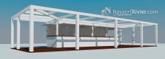 Chiringuito con terraza y pergola adosada render 3d wwwnavarroliviercom