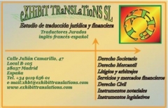Exhibit translations vcard