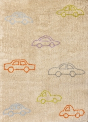 Alfombra infantil coches multicolor de algodon y apta para lavadora