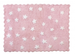Alfombra infantil eden rosa de algodon y apta para lavadora