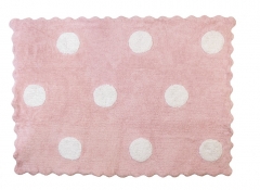 Alfombra infantil topos rosa de algodon y apta para lavadora