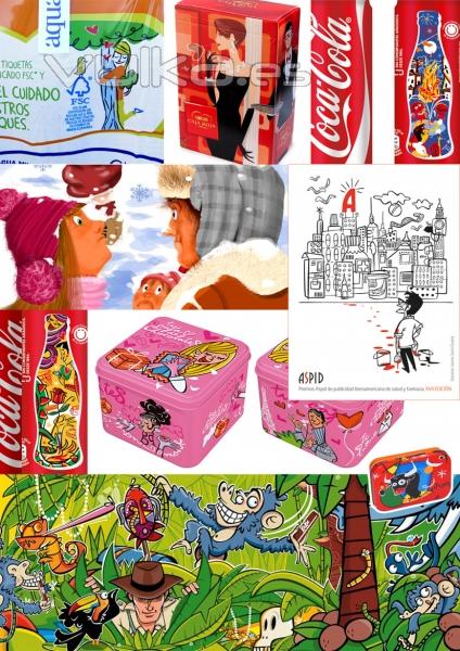 Ilustraciones Coca-Cola, Aquabona, Nestl, Panrico, Bic, entre otros. +info en www.juanmagarcia.net