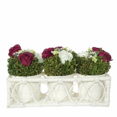 Arreglo floral jardinera tres macetas rosas rojas - la llimona home