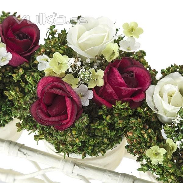  Arreglo floral jardinera tres macetas rosas rojas 2 - La Llimona home