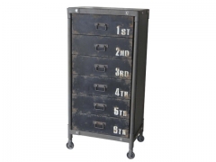 Comoda de 6 cajones con ruedas estilo industrial