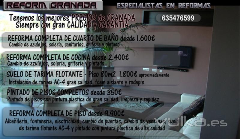 Reformgranada - Experiencia Precio Diseo y Calidad