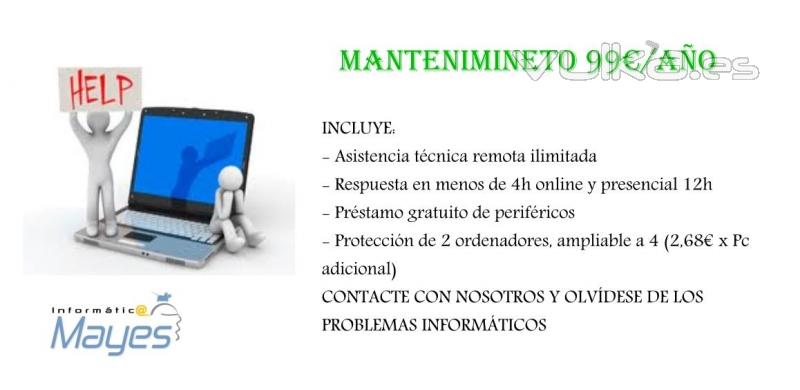 Mantenimiento informático por 99EUR/año