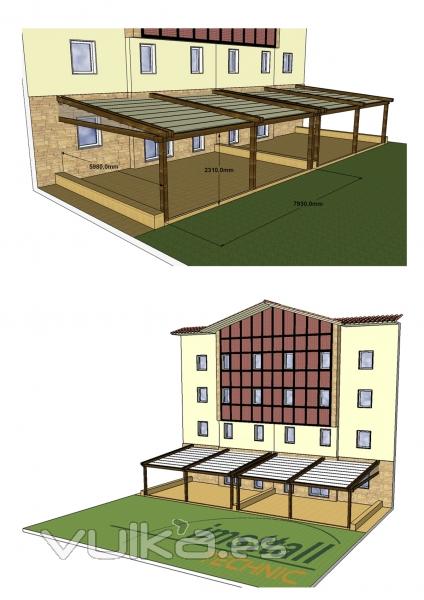 Proyecto para prgola de 95 m2.