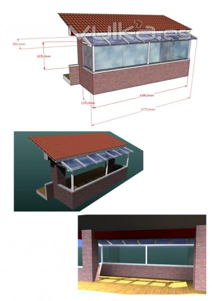 Proyecto para avance de cristal y correderas sin perfilera.