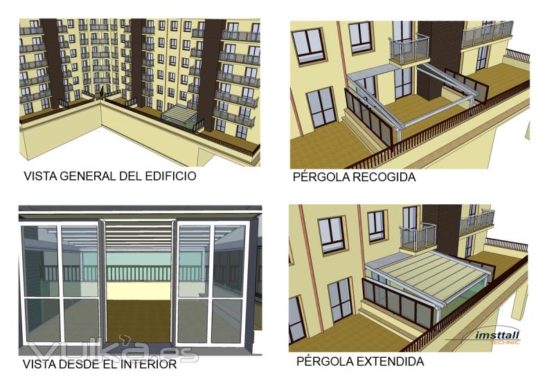 Proyecto de prgola de aluminio de altas prestaciones para terraza.