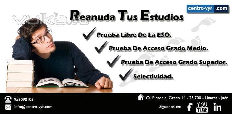 Reanuda tus estudios, nosotros te asesoramos sin ningn compromiso de tus posibilidades