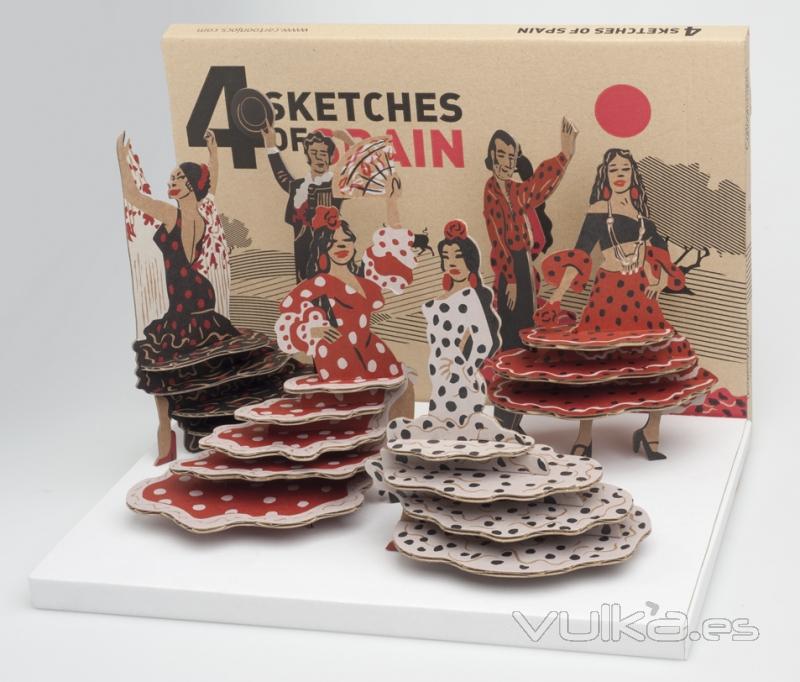 expositor para tienda sketches of spain, va de regalo por caja comprada.