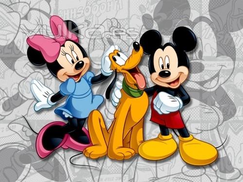 Fotomural de Pared de Disney, Mickey Mouse, Minnie y Pluto
