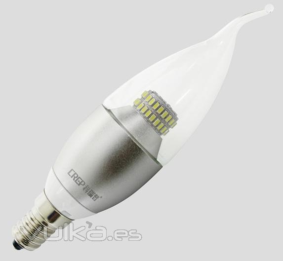 Bombilla Vela E14 de 6W Larga