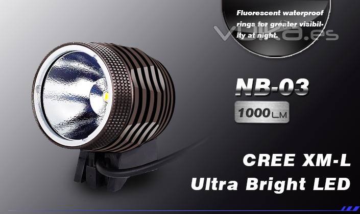 Frontal led de 1000 Lumens para bicicleta y otros deportes